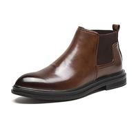 Stivali Caviglie di Punta Rotonda Chelsea per Uomo Banda Elastica del Tallone Elastico Banda Impermeabile su Casual Anti-Slip Non indossabile