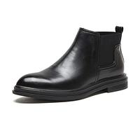Stivali Caviglie di Punta Rotonda Chelsea per Uomo Banda Elastica del Tallone Elastico Banda Impermeabile su Casual Anti-Slip Non indossabile