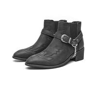 Stivali Chelsea Cowboy da Uomo Slip-On con Punta a Spitz Ricamati