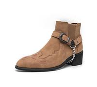 Stivali Chelsea Cowboy da Uomo Slip-On con Punta a Spitz Ricamati