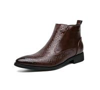 Stivali Chelsea da Uomo con Cerniera Laterale, Punta affilata Stivaletti Chukka con Tacco Basso, da Abbigliamento Elegante