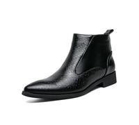 Stivali Chelsea da Uomo con Cerniera Laterale, Punta affilata Stivaletti Chukka con Tacco Basso, da Abbigliamento Elegante