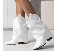 Stivali classici con punta affusolata e tacco chunky, adatti per l'estate, laurea, balli di fine anno, vacanze, ritorno a scuola, studenti universitari, feste, stile alla moda e chic, perfetti per Nat