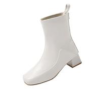 Stivali corti a punta, da cowboy, con chiusura lampo, stile retrò, per le mezze stagioni, da cowboy, beige., 39 EU