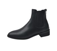 Stivali corti da cowboy, da cowboy, da cowboy, con tacco a blocco, alla caviglia, eleganti, per le mezze stagioni, Nero , 34 EU