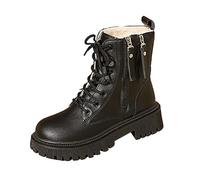 Stivali corti da cowboy, da donna, stile medievale, da cowboy, con tacco a blocco, per le mezze stagioni, colore marrone, Nero , 36 EU