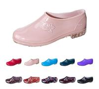 Stivali corti da pioggia, da donna, antiscivolo, antiscivolo, con suola morbida, in gomma resistente all'acqua, scarpe da lavoro, cachi, 36 EU