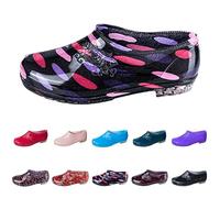 Stivali corti da pioggia, da donna, antiscivolo, antiscivolo, con suola morbida, in gomma resistente all'acqua, scarpe da lavoro, Vino, 37 EU