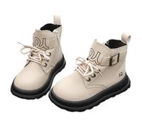 Stivali corti per ragazzi e ragazze in primavera e autunno, stivali in pelle per bambini in stile inglese, piccoli stivali alla moda per bambini, adatti da 15 mesi a 9 anni., beige., 26 EU