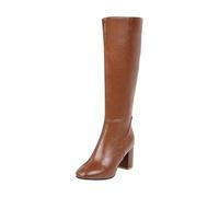 Stivali cowboy da donna con punta quadrata e tacco a blocco | punta quadrata, tacco a blocco, altezza al ginocchio, cerniera laterale, classiche, alla moda, scarpe da donna, eleganti