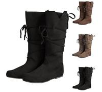 Stivali Cowboy Donna Pelle Camperas Alti Tacco Larghezza Canna Alta Al Ginocchio Stivali Comodi ed Eleganti Moda Stivaletti con Laterale Cerniera Stivale Western Cowboy Vintage Medievale Carnevale