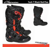 Alpinestars Tech 7, stivali 9 US female Nero/Rosso Fluo