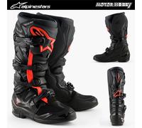Alpinestars Tech 7 Stivali da motocross, nero-rosso, taglia 43 per maschi
