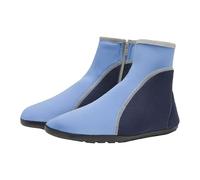 Stivali da acqua per ragazze, con cerniera laterale, piatti, impermeabili, antiscivolo, in pelle, morbidi, leggeri, alla caviglia, per bambini, blu cielo, 26 EU