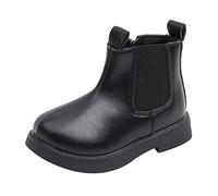 Stivali da bambina Stivaletti per Bambina con Zip Laterale Impermeabili e Antiscivolo Stivali Invernali a Metà Polpaccio Scarpe moda outdoor (Black, 31 Little Child)