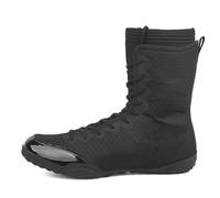 Stivali da Boxe Unisex, Calzature per Bodybuilding da Wrestling per Scarpe da Boxe, Scarpes per Arti Marziali per Bambini, Giovani, Adulti (Black,43.5)