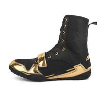 Stivali da Boxe Unisex, Calzature per Bodybuilding da Wrestling per Scarpe da Boxe, Scarpes per Arti Marziali per Bambini, Giovani, Adulti (Black&Glod,43.5)