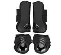 Stivali da cavallo elastici 2 paia | Protezioni per gambe spesse in neoprene PU per allenamento/salto / equitazione | Grip - Stivali migliorati nella parte posteriore e anteriore con cinghie