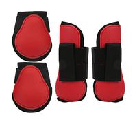 Stivali da Cavallo, Stivali Equestri Cavallo Anteriore Gamba Posteriore 4pcs PU a a per l'allenamento a Che Salta in Corsa (1 Impostare Rosso L)