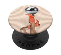 Stivali da cowboy arancioni e strisce pinup a specchio PopSockets PopGrip Adesivo