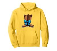 Stivali da Cowboy Cowgirl Country Blu Bow Kids Sweet Felpa con Cappuccio