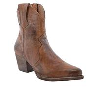 Stivali da cowboy da donna in pelle, semi-lunghi, con punta a punta Pointed Chunky Heel Western, per donna, stile etnico, eleganti, comodi, antiscivolo, corti, giallo., 40 EU