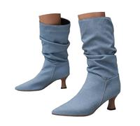 Stivali da cowboy da donna, stiletto, con punta a punta e tacco alto, taglio medio, stivaletti estivi da donna, e, 40 EU
