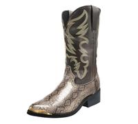 Stivali da Cowboy da Uomo Classici con Punta Western | Punta A Punta Antiscivolo Stivali A Metà Polpaccio Stivali Al Ginocchio, Stivali Alti, Stivali Country Per Uso Quotidiano