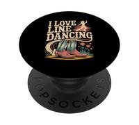 Stivali da cowboy I Love Line Dancing Fun PopSockets PopGrip Adesivo