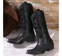 Stivali da cowboy occidentali alla moda e vintage ricamati da donna, adatti da indossare con abiti, per l'autunno US10,US5,US5.5,US6,US6.5,US7,US7.5,US8,US8.5,US9,US4.5,US9.5,US10.5Colore unico