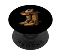 Stivali da cowboy Texas Western Southern Country Wild West Rodeo PopSockets PopGrip Adesivo