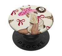 Stivali da cowgirl leopardati e cappello a sfera con fiocco a 8 stelle Y2K PopSockets PopGrip Adesivo