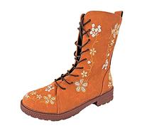 Stivali da donna alla moda, eleganti e alla moda, con orlo alto, per occasioni eleganti, con gambo lungo, comodi stivali in gomma, Colore: arancione., 41 EU