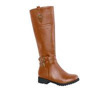 Stivali da Donna Alti sopra Ginocchio Lacci Tacco Stivali Donna Scarpe con Tacco Alto e Punta Tonda Moda Fibbia per Cintura Casual High-Tube (37,Marrone)