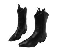 Stivali da donna Chelsea Boots Stivaletti Comfort Scarpe - Pelle impermeabile e costruzione Stivaletti da donna senza tacco con percentuale di pelle Eleganti stivali corti eleganti, Nero , 36 EU