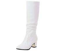 Stivali da donna con tacco da donna, stivali lunghi alla moda sopra il ginocchio, stivali elasticizzati al polpaccio, stivali sexy con tacco medio, stivaletti da festa, stivaletti da sera, comodi da