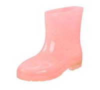 Stivali da donna con tacco elegante, da pioggia, da donna, a mezza altezza, impermeabili, con tacco a blocco, antiscivolo, da cucina, comodi, da lavoro, per attività all'aperto, Colore: rosa., 37 EU