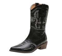 Stivali da donna con tacco nero, stivali invernali da donna impermeabili foderati Chelsea Boots Pizzo Scarpe in pelle Piattaforma Tacco alto Stivali da trekking Autunno Inverno Scarpe da lavoro