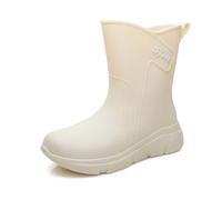 Stivali da donna in gomma leggeri, impermeabili, comodi, classici, da giardino, casual, da pioggia, stile vintage, da neve, beige., 36 EU