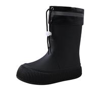 Stivali da donna in gomma semi-alti, antiscivolo, comodi, antiscivolo, antivento, resistenti all'abrasione, imbottiti, impermeabili, da giardino, Nero , 36 EU