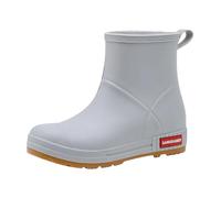 Stivali da donna in gomma semi-alti, scarpe da pioggia da donna, impermeabili, in gomma, leggeri, alla caviglia, con suola antiscivolo, da giardino, resistenti all'usura, grigio., 42 EU