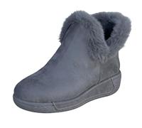 Stivali da donna invernali da donna, caldi, con fodera in pelliccia di peluche, scarpe spesse, comode, leggere, antiscivolo, da passeggio, Grigio, 40 EU