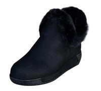 Stivali da donna invernali da donna, caldi, con fodera in pelliccia di peluche, scarpe spesse, comode, leggere, antiscivolo, da passeggio, Nero , 39.5 EU