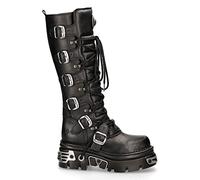 Stivali da donna Metal Rock Punk Emo Design con chiusura lampo
