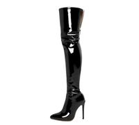 Stivali da Donna sopra Il Ginocchio Tacco Alto Fashion Boots Taglie Comode Moda Autunno Inverno per Festa Serata Club Evento Città Weekend Look Glamour Femminile Elegante