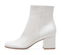 Stivali da Donna Stivali Chelsea in Pelle Tacco a Blocchetto Stivaletti Satin Ankle Boots Cerniera Tronchetti Invernali Impermeabile Antiscivolo Outdoor Trekking Scarponi,Bianca,37 EU