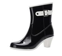 Stivali da Donna Wellington Impermeabili Chelsea Boots con Suola Antiscivolo Stivaletti Pioggia Slip On Corti Scarpe Ideali per Fango e Tutte le Stagioni