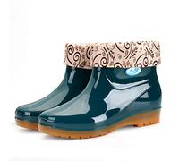 Stivali da Donna Wellington Scarpe Giardino per Donne Pioggia Corti Stivaletti In Gomma Impermeabili Di Con Tacco Basso Antiscivolo Rain Boots Ideali Fango e Tutte le Stagioni
