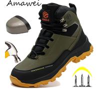 Stivali da lavoro da uomo con fibbia rotante Scarpe antinfortunistiche con punta in acciaio Scarpe indistruttibili Scarpe da lavoro anti-sfondamento a prova di foratura 38-47