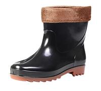 Stivali da lavoro da uomo in gomma ad ampia larghezza per scarpe da pioggia da giardino, Marrone, 41 1/3 EU